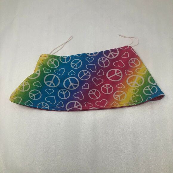 Build A Bear Rainbow Peace Sign Bathing Swimsuit Wrap & Top BABW SunGlasses 4-pc - Picture 7 of 12